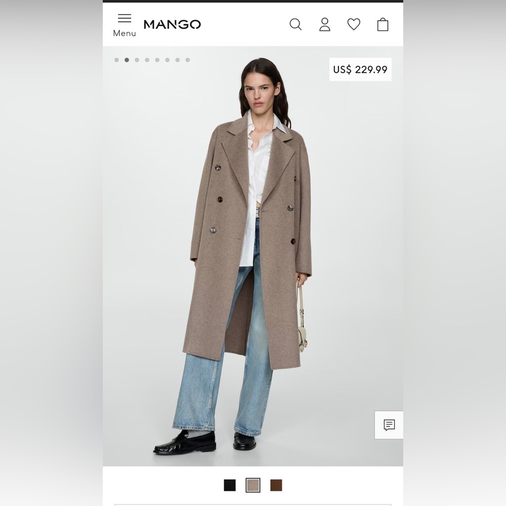 Hand made oversized wool coat S